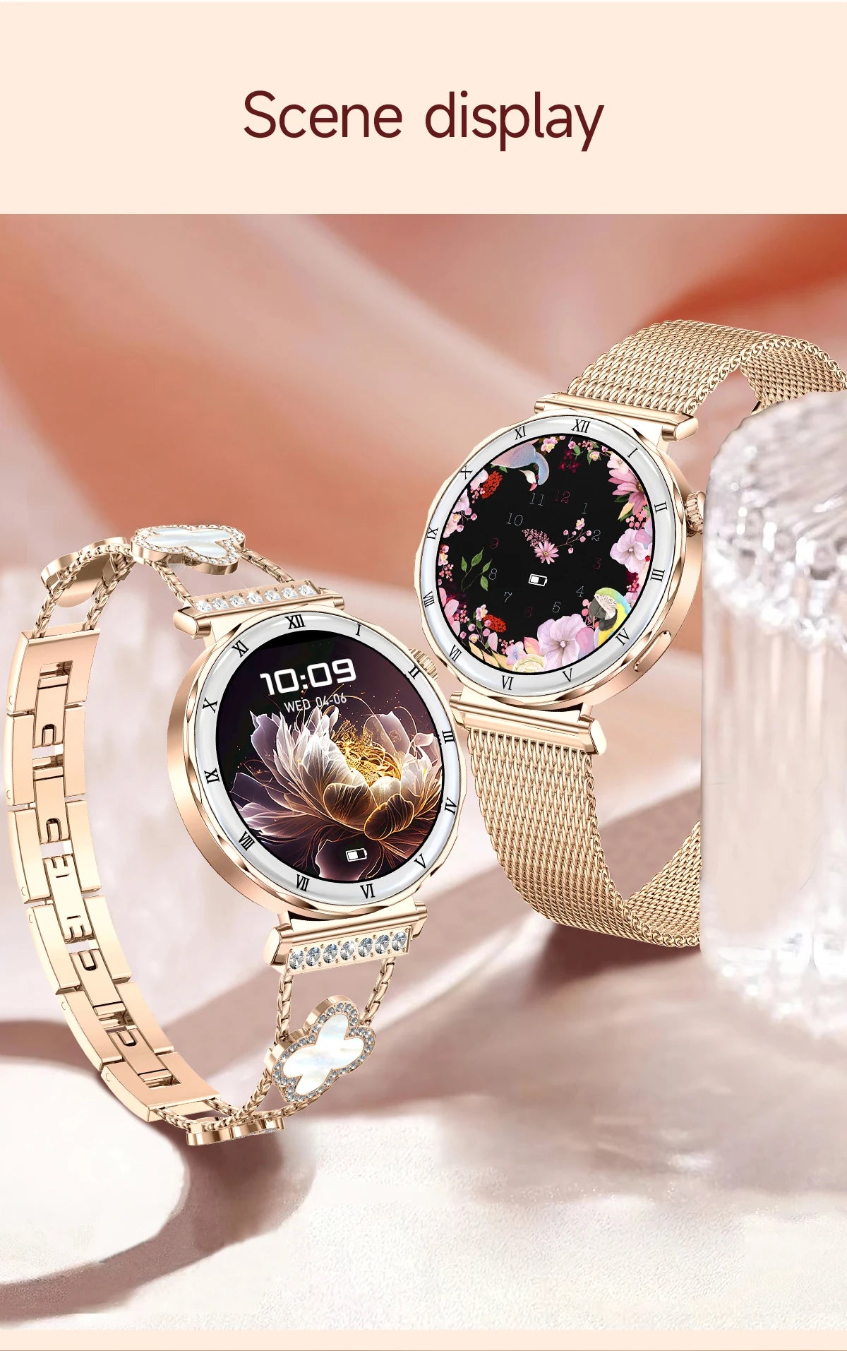 LIGE New Ultra Thin Smart Watch Women Screen Always Display Time Diamond Luxury Bracelet Voice Calling AMOLED Smartwatch Ladies