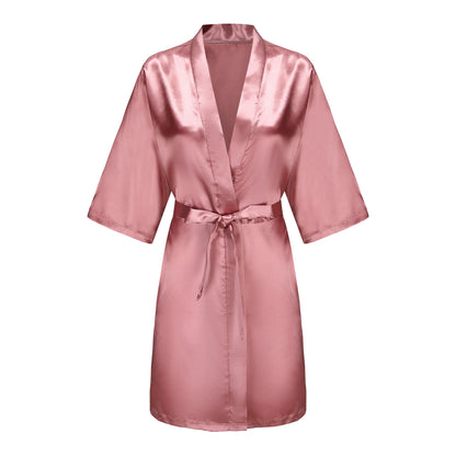 Wedding Bride Bridesmaid Robe Dressing Gown Sexy Women Bathrobe Nightgown Short Sleepwear Casual Flower Kimono Geisha M L XL