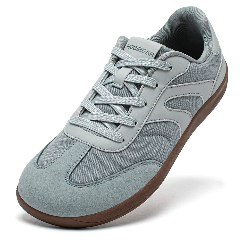 HOBIBEAR Barefoot Wide Toe Sneakers Unisex Zero Drop Minimalist Canvas Shoes Non Slip Lace Up Walking Sneaker