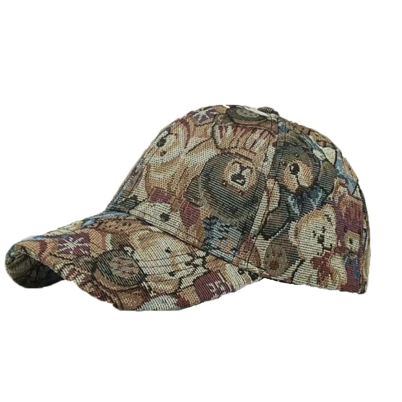 Fashion trend full print cartoon cute bear baseball cap personality casual sunshade hat suitable for daily collocation