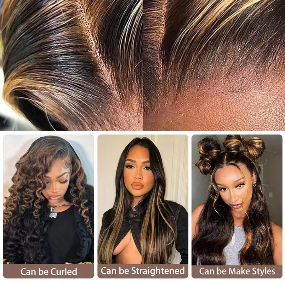 1B/30 Ombre Highlight Lace Front Wigs Human Hair 13x6 Body Wave Wig Human Hair 13x4 Transparent Lace Frontal Wigs For Women