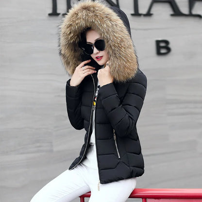 2022 Faux Fur Parkas Women Down Jacket clothes Womens Parkas Thicken Outerwear hooded Winter Coat Female Jacket Cotton padded