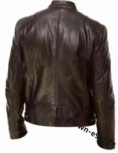 2022 Autumn/Winter New Fashionable PU Leather Men's Casual Jacket Wholesale Amazon European Style Motorcycle Leather Coat
