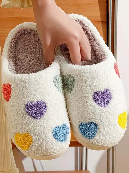 Ladies Soft Sole Slippers Winter Warm Anti-Slip Home Slippers Comfortable Poop Texture for Women