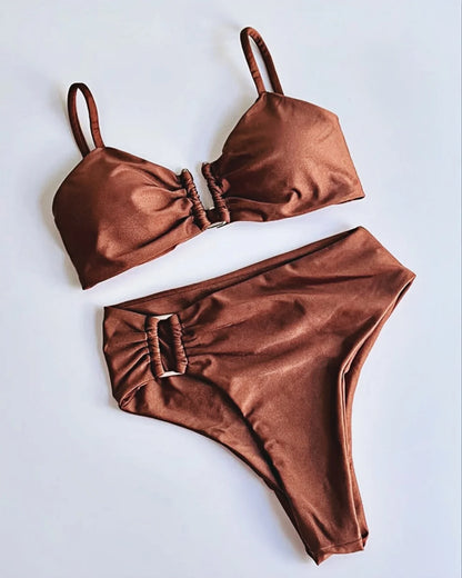 Bandeau Bikini Push Up Women Swimsuits 2024 Sexy Female Swimwear Brazilian Bikini Set Thong Biquini Swim Suits Solid Beachwear