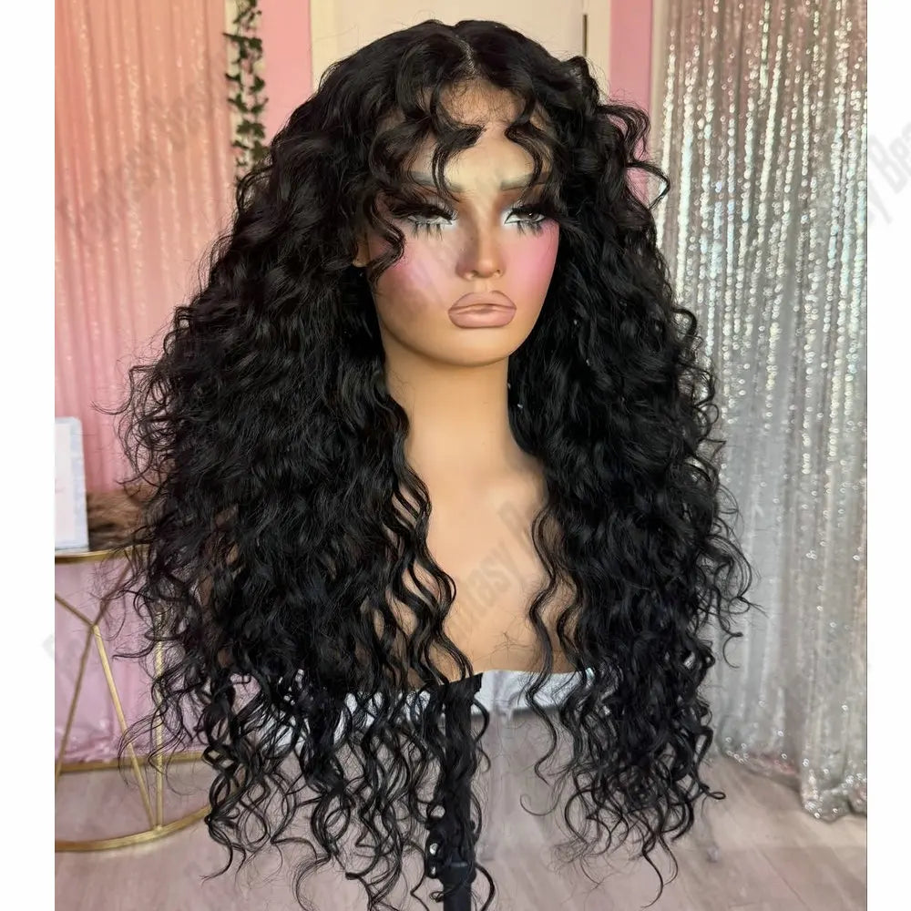 Long Deep Wave Women Wigs 100% Human Hair Jet Black 13x4/13x6 Lace Front Wigs Brazilian Remy Glueless Full Lace Wigs Human Hair