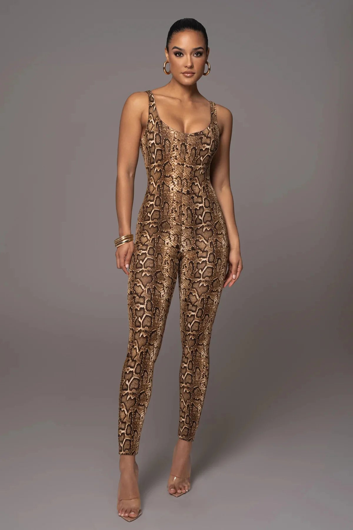 Sexy Sling Sleeveless Backless Snake Print/Leopard Print Jumpsuit for Women Skinny Fashion Nightclub Party Wear Sexy Streetwear