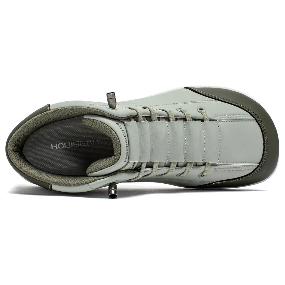 HOBIBEAR Mid Top Barefoot Shoes Mens Womens Wide Toe Ankle Boots Outdoor Non-Slip Artificial Leather Shoes