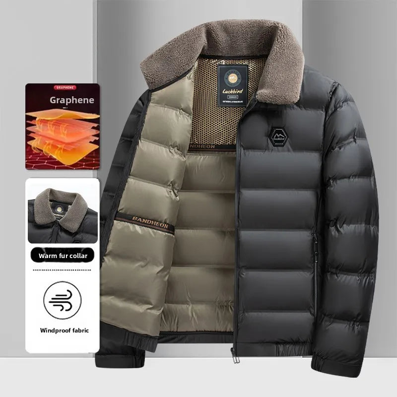 Top Grade Graphene Warmth Technology Men's New Winter Parka Jacket Windbreaker Diamond Quilted Bubble Puffer Coats