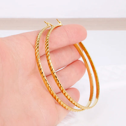 Hgflyxu Stainless steel Gold Hoop Earrings Large size Circle Ear Accessories Fashion Jewelry