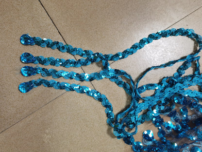 Luxurious Blue Diamond Sparkling Tassel Jazz Dance Performance Clothing Basketball Baby Performance Clothing Cheerleading Short