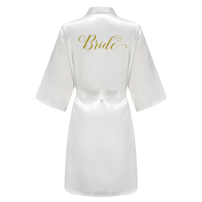 Wedding Bride Bridesmaid Robe Dressing Gown Sexy Women Bathrobe Nightgown Short Sleepwear Casual Flower Kimono Geisha M L XL