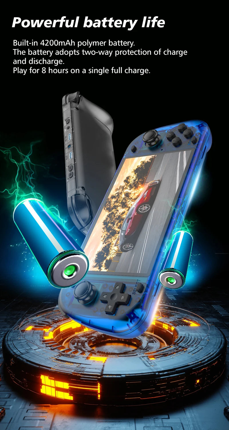 New R50S Retro Handheld Game Console 5.1 Inch Large Screen Linux System 854*480 4200mAh Video Gaming Player Boy Gifts