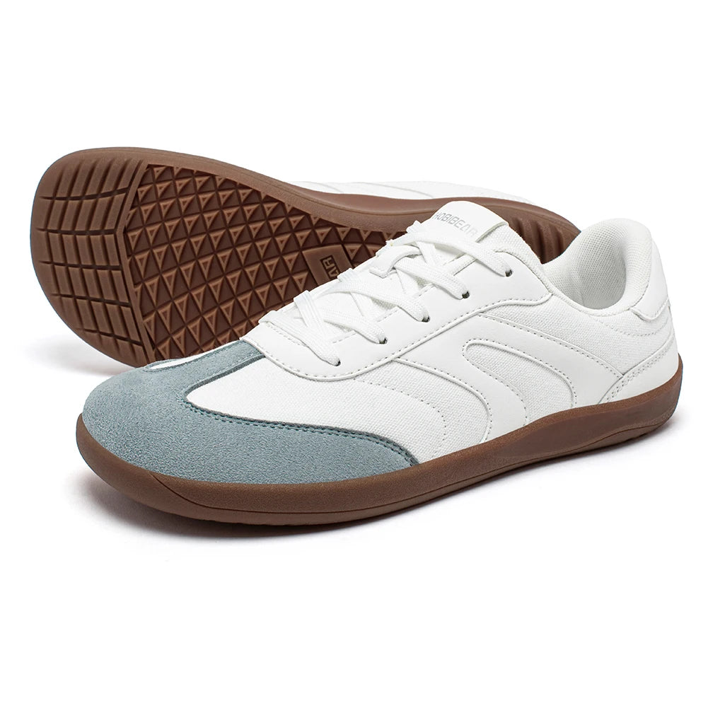 HOBIBEAR Barefoot Wide Toe Sneakers Unisex Zero Drop Minimalist Canvas Shoes Non Slip Lace Up Walking Sneaker