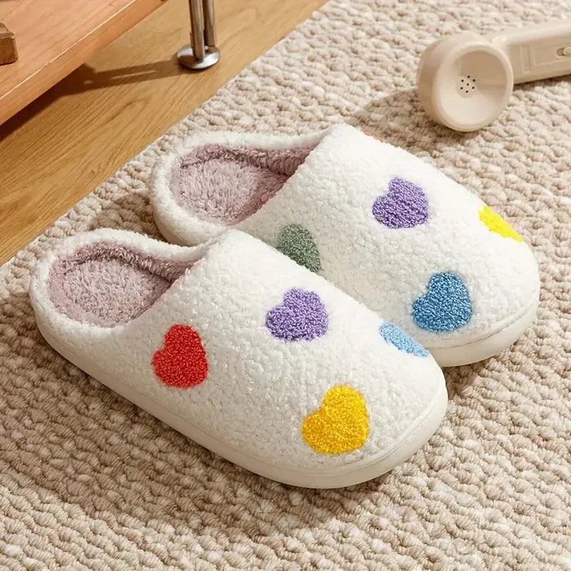Ladies Soft Sole Slippers Winter Warm Anti-Slip Home Slippers Comfortable Poop Texture for Women