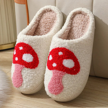 Christmas Elk Warm Cotton Slippers Women Winter Comfortable Home Slides Cute Furry Reindeer Warm Plush Sandals for Men Women