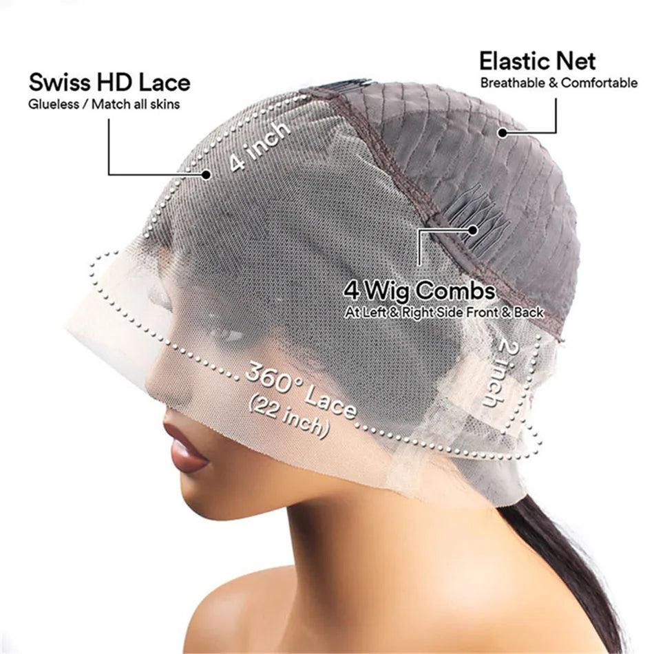 30 Inch Natural Black 360 Lace Front Straight Human Hair Wigs HD Transparant Full Lace 5X5 Glueless Wigs Human Hair Pre Plucked