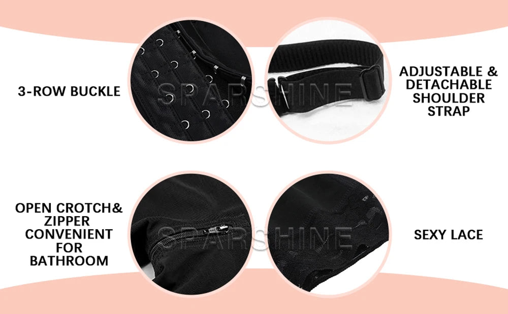 Full Body Shaper High Compression Shapewear Girdle With Brooches Bust For Postpartum Slimming Sheath Belly Fajas Colombianas