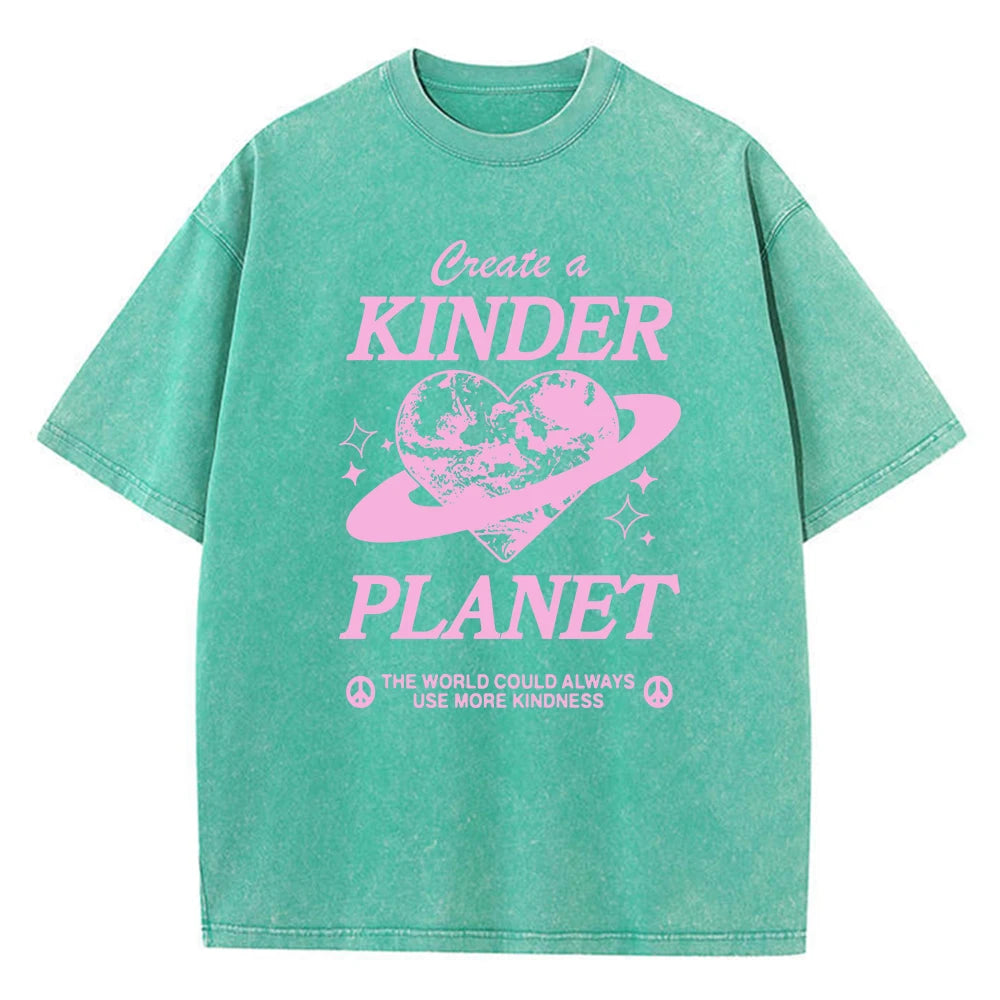 Geeate A Kinder Planet Pink Print Mans Tee Clothing Cartoon Comfort T-Shirt Round Neck T-Shirts Retro S-Xxxl Half Sleeve