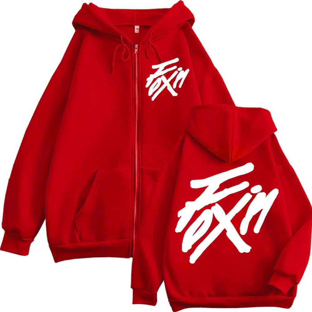 Kpop ATEEZ "FlX ON" Merch Zipper Hoodie Men Women High Quality Fashion Zip Up Jacket Coat Autumn Winter Casual Loose Sweatshirts