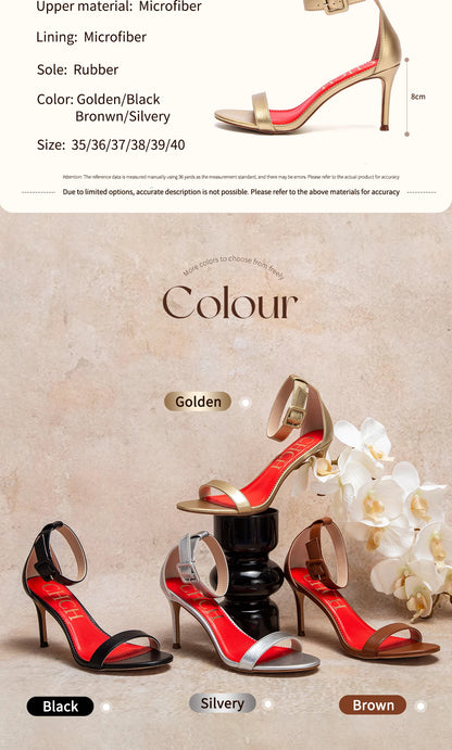 High heel sandals luxury brand 2025 summer new simple design wrap heel Girl