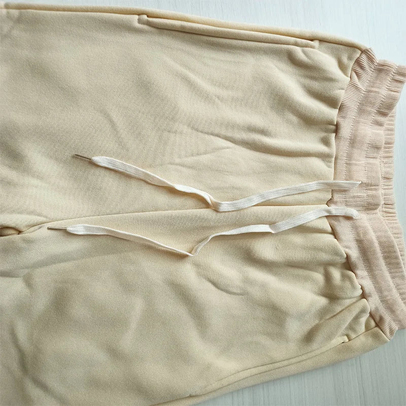 2 Piece Set Women Outfit Letter Bear Print Hooded Neck Hoodies Sweatshirt Pants Tracksuit 2024 Plus Size Streetwear Casual Suit