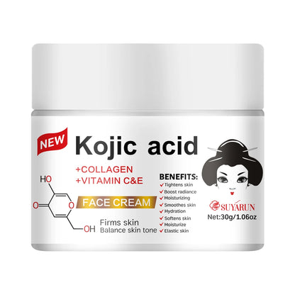 SUYARUN Propolis Vitamin E Kojic Acid Cream - Brightening, Moisturizing, Anti-Aging, Dark Spot Removal, All Skin Types.