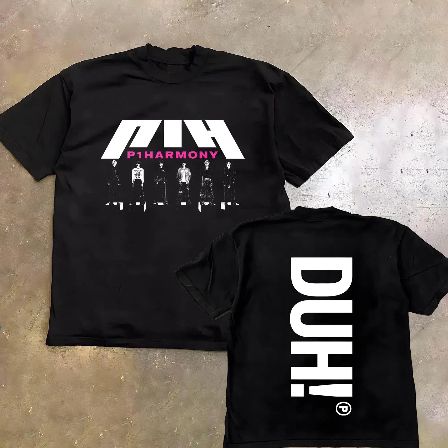 Summer Men P1Harmony 2025 DUH Same T-shirt Kpop Print Summer Short Sleeve Tee for Fans Men Women Clothing Streetwear T Shirts