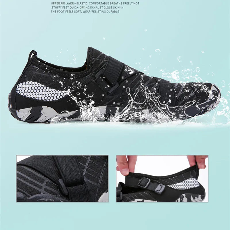 Men Women Elastic Beach Barefoot Seaside Aqua Shoe Quick-Dry Breathable Surf Wading Shoe Non Slip Upstream Swimming Water Shoe