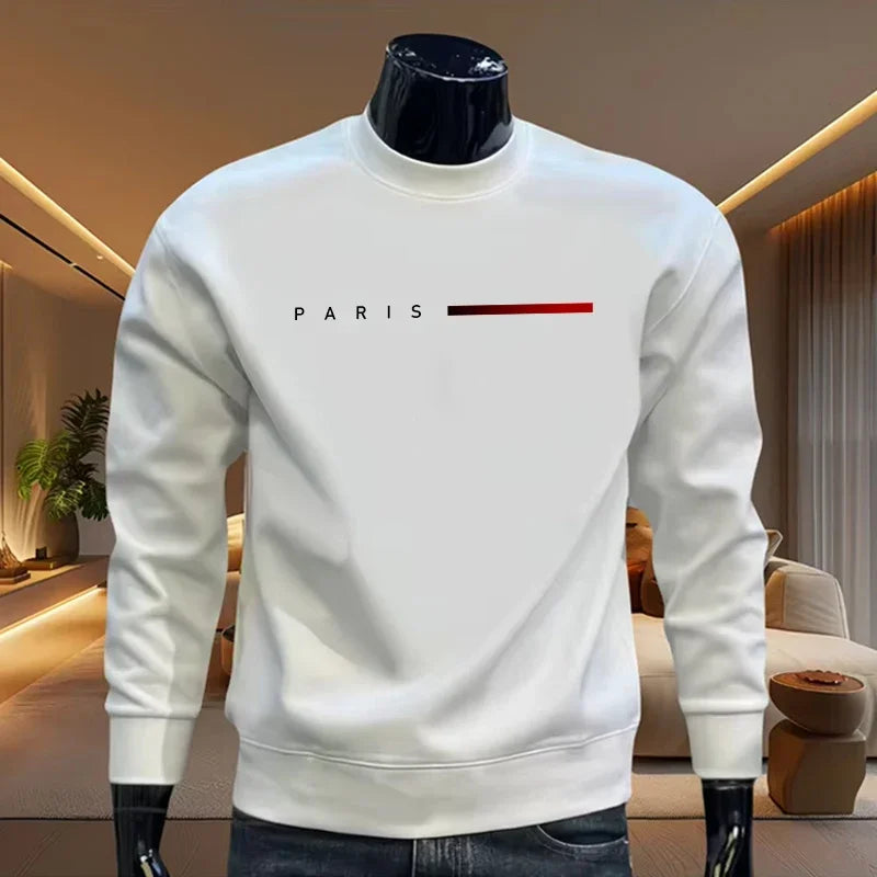 2025 Casual Fashion Men's O-Neck Hoodies High Grade Spring Autumn Warm Soft Long Sleeved T-shirts Male Home Outdoor Pullover