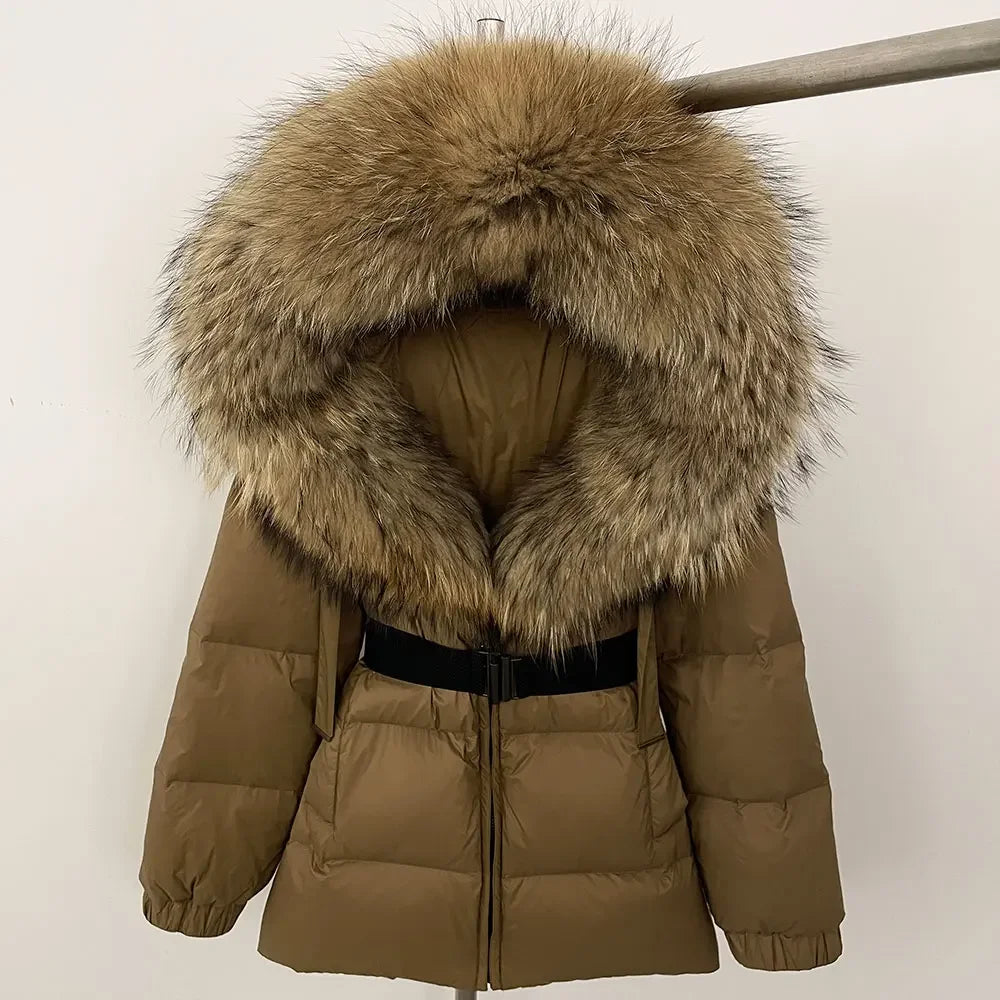 OFTBUY Winter Clothing Puffer Jacket Women Real Fox Fur Hooded Thick Warm 90% White Duck Down Coat Female Parkas Waterproof