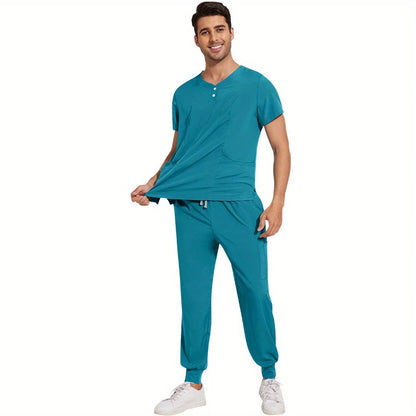 Ideal for Women in Pet Stores & Beauty SPA Spa Scrubs Top and Pants Women's and Men's 2-Piece Soft Scrubs Set