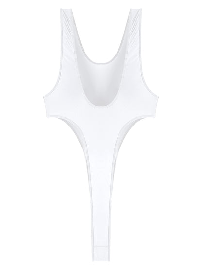 Womens Swimsuit 2022 New Glossy One-piece Swimming Bathing Suit Backless High Cut Bodysuit Sportwear Beachwear Swimwear