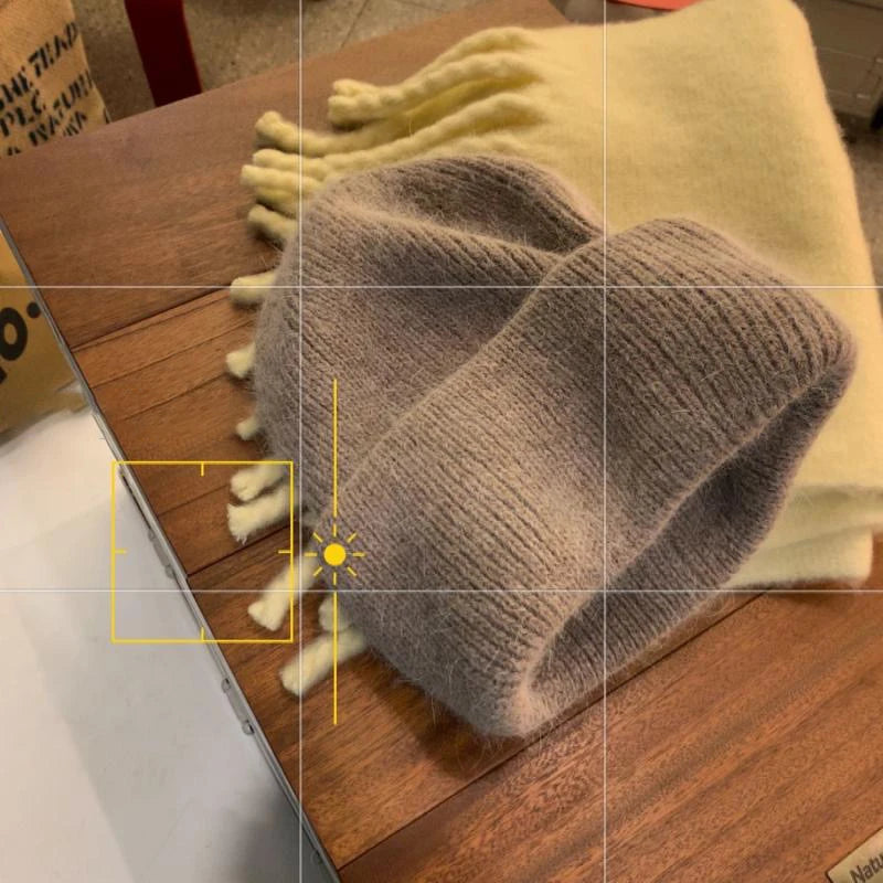 Rabbit Fur Beanies Soft Warm Fluffy  Winter Hat for Women Angora Knitted Hat  Skullies Beanies Female Bonnet Woman Knit Cap