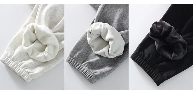Thick Warm Fleece Sweatpants Women Winter Straight Leg Pants Gray Velvet Trousers Pants Jogger For Women Sweatpants Outfits