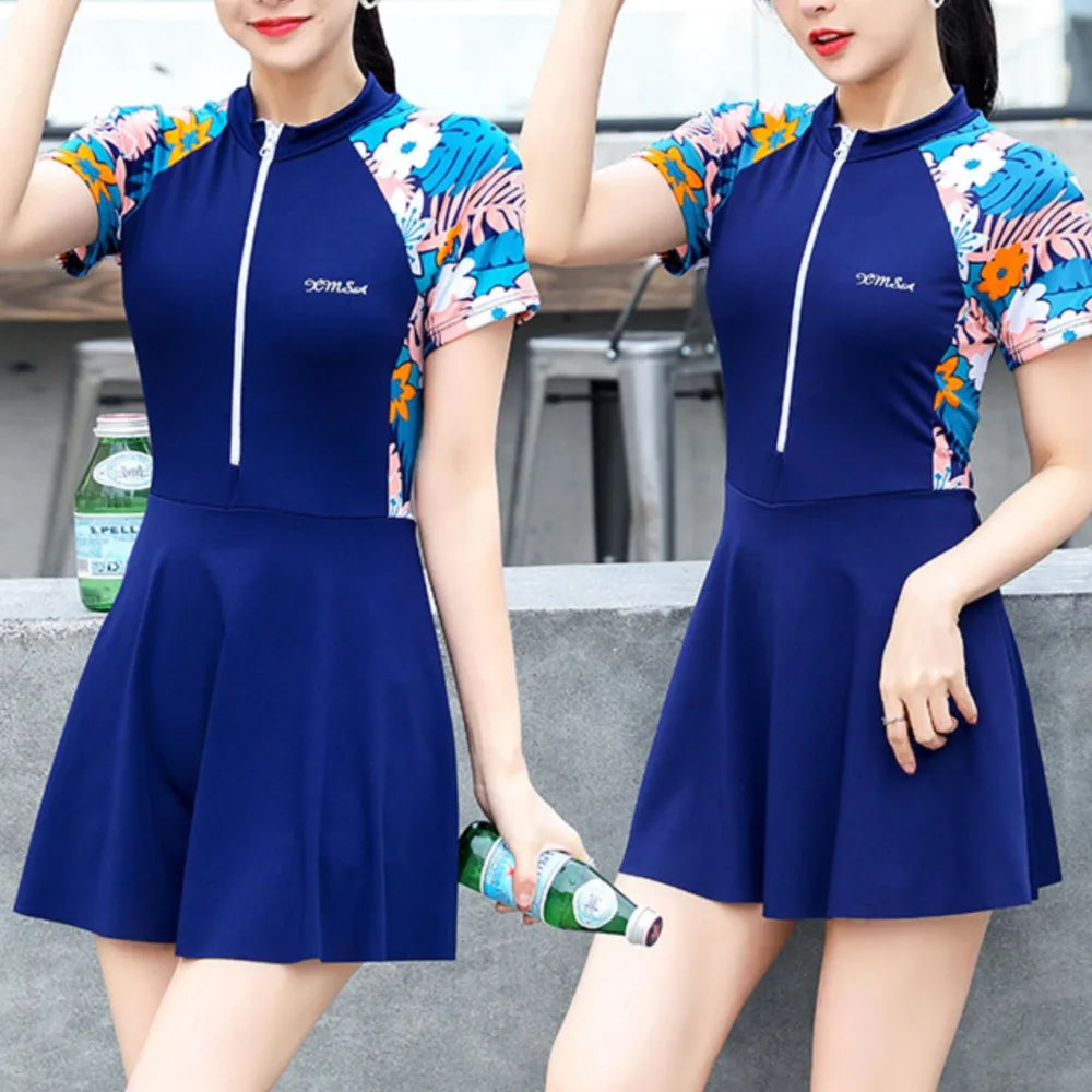 Conservative Swimsuits women's skirt-style Sportswear Slim And Simple Spring women's Racing Swimming Swimsuits