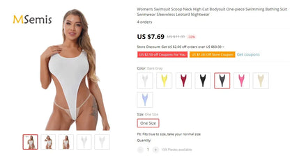 Womens Swimsuit 2022 New Glossy One-piece Swimming Bathing Suit Backless High Cut Bodysuit Sportwear Beachwear Swimwear