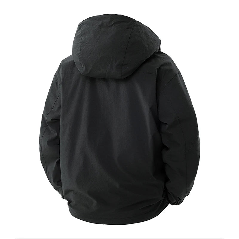 Unisex Hiking Jacket Men and Women Lightweight Waterproof Jacket Hooded Zip Up Camping Coats Thin Windbreaker Jacket Outerwear