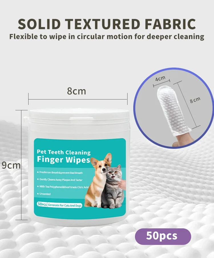 Pet cleaning products Disposable finger toothbrush Pet teeth cleaning finger covers wet wipes  Dog and cat oral cleaning