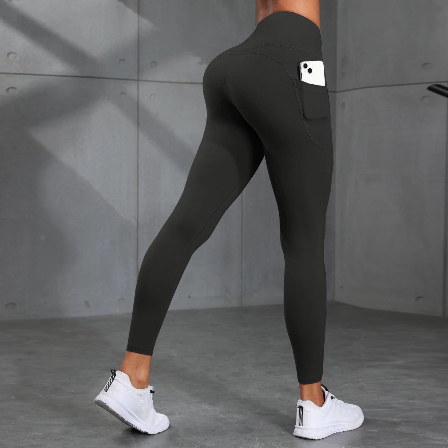 Women Yoga Fitness Leggings High Waist Tights With Pocket Gym Workout Running Stretchy Sexy Hip Liftting Casual Skinny Pants