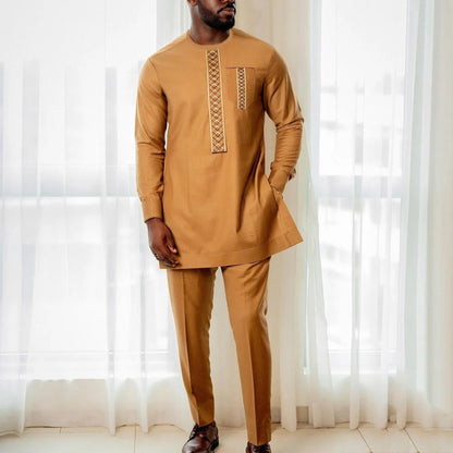 2026 new traditional men's suit luxury gentleman's shirt suit casual travel banquet men's two-piece set fashionable men's suit