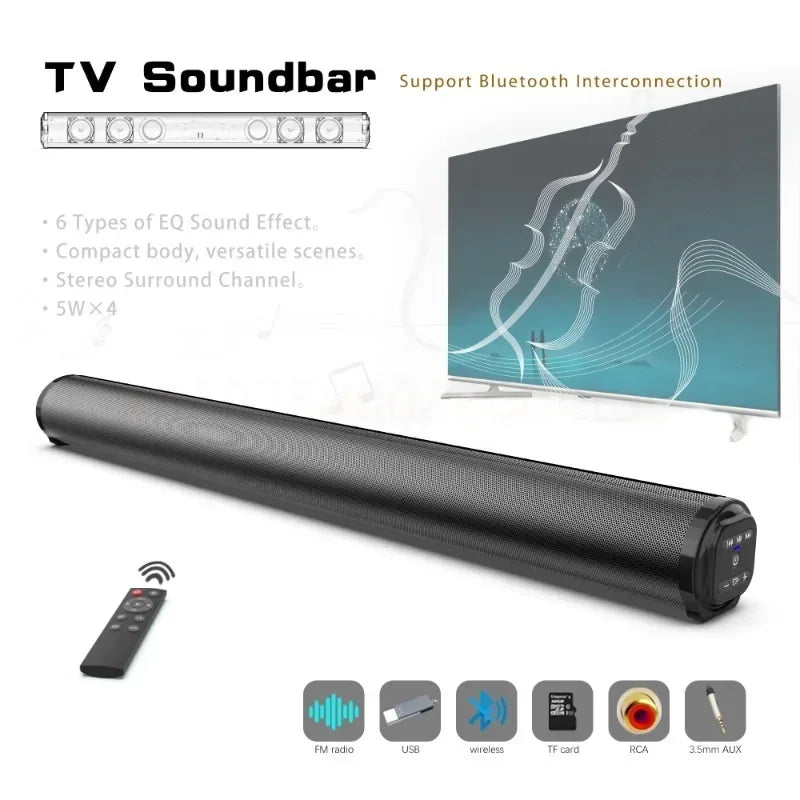 Super Powerful Wireless Bluetooth Speaker Portable Sound Bar Caixa De Som Bluetooth Home Theater TV Sound Box Subwoofer FM Radio