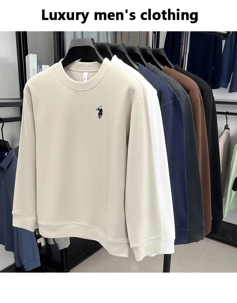 Luxury brand long sleeve T-shirt men's autumn Paul trendy exquisite pony embroidery pullover loose casual round neck sweatshirt