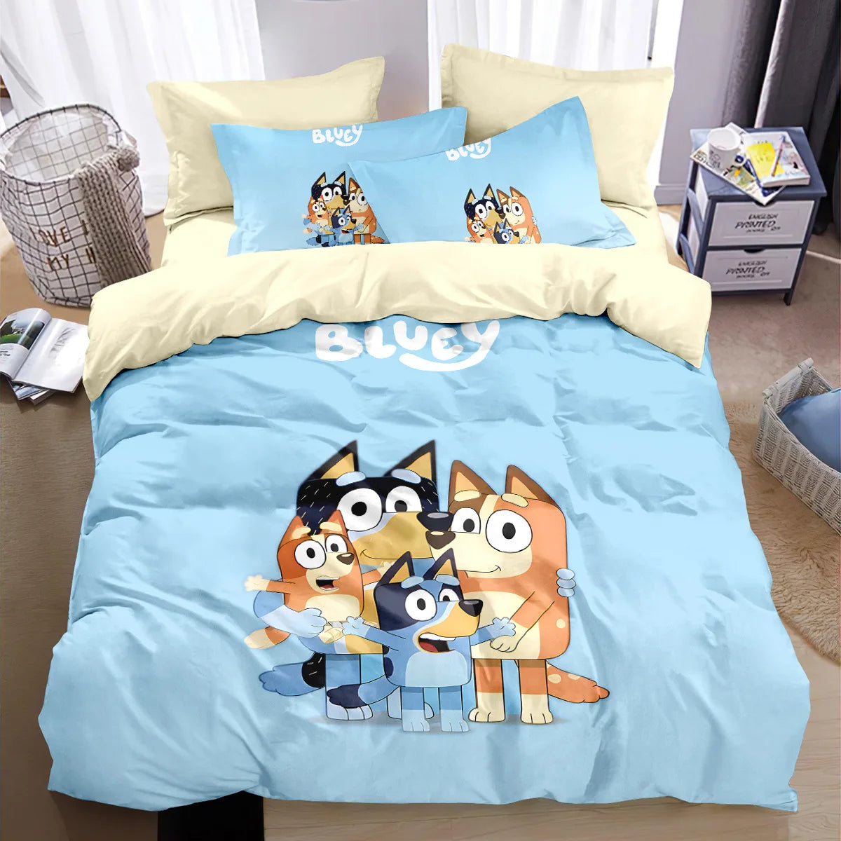 New design B-Blueys Duvet Cover Pillowcase Bandit Chilli Bedding Set for Adult Boy Girl Bedroom Children Single Double Size