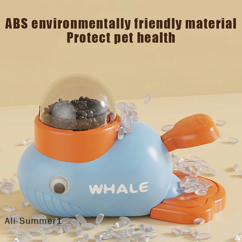 【E】Pet Snack Feeder Dog Food Dispenser Automatic Feeder Puppy Cartoon Duck Whale Design Used To Train Cats Accessories Supplies
