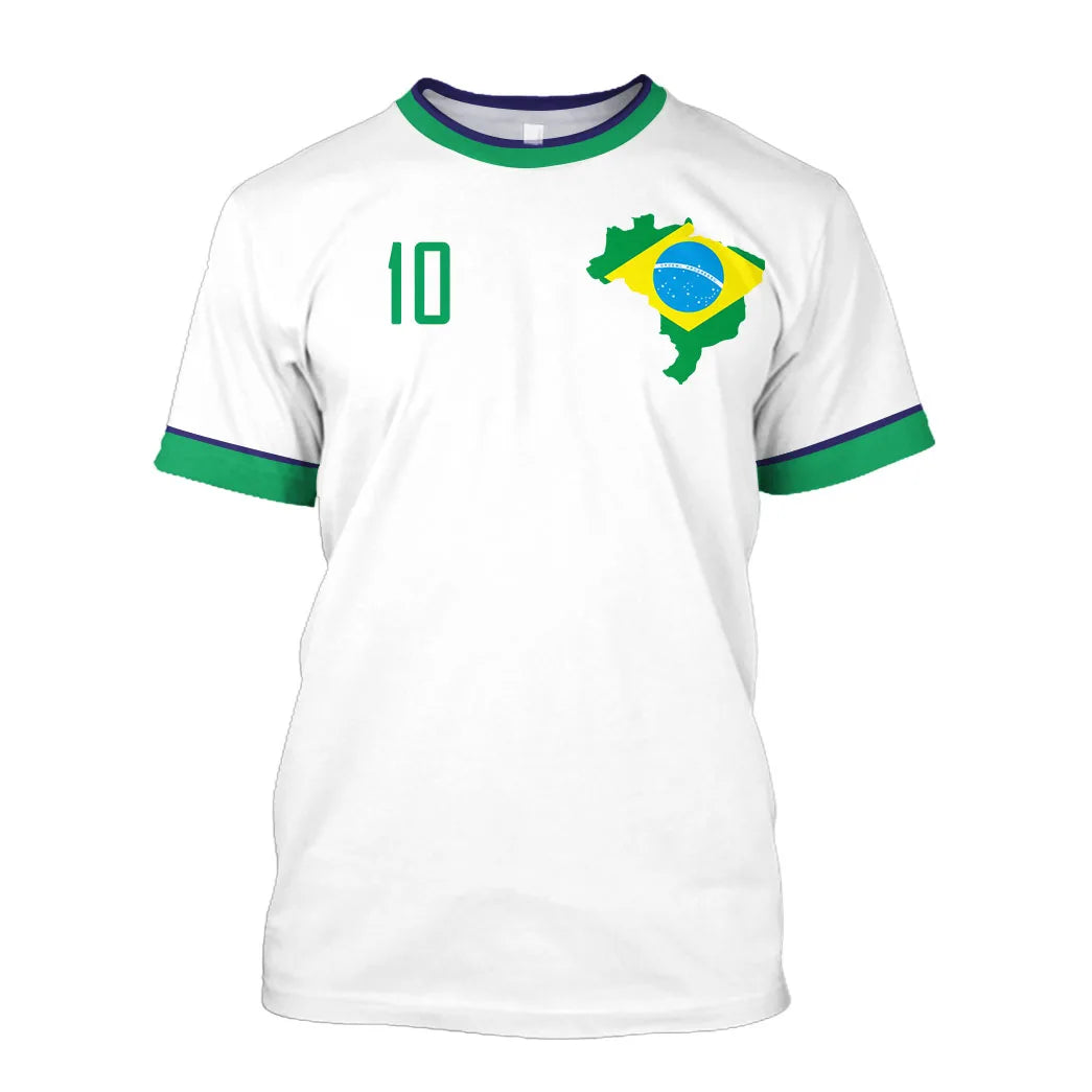 2023 New Brazil Jersey T-shirt Fine Design Brazilian Select Shirt O Neck Oversized Football Team Casual Streetwear Mens Clothing