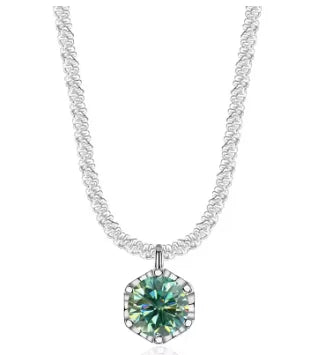 TEN CARATS 0.5-2CT GRA Moissanite Necklace for Women D Color Sparkling Classic Lab Diamon Pendant Sterling Silver 925