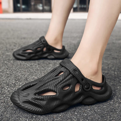 Litfun Summer Clogs Sandals For Men New Outdoor Soft Botton Beach Slippers Anti-slip EVA Garden Shoes Fashion Hollow Hole Shoes