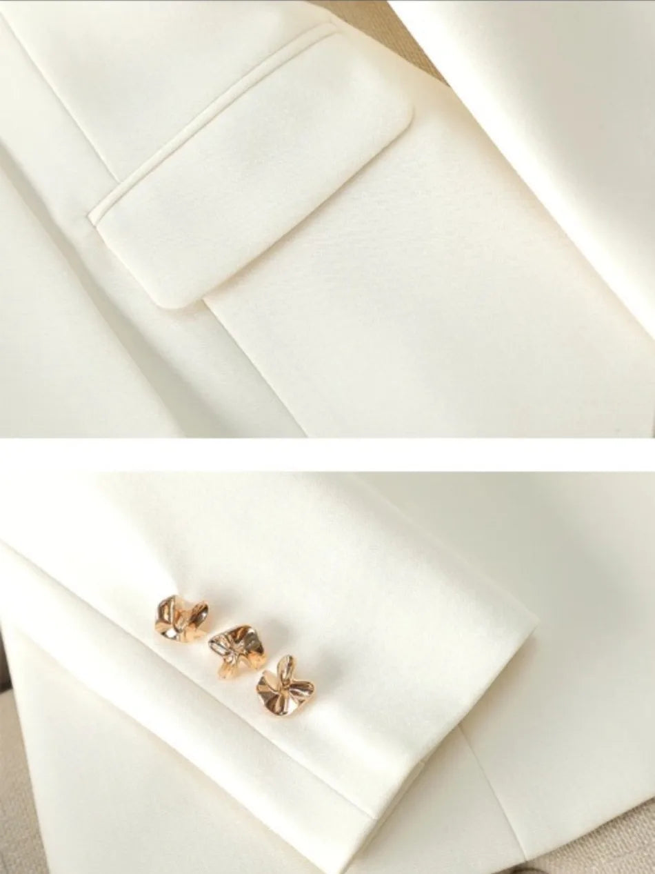 Fashion Temperament Executive Suit Solid Color Two-piece Pant Suits Set Business Commuting Professional Trousers  Ladies New