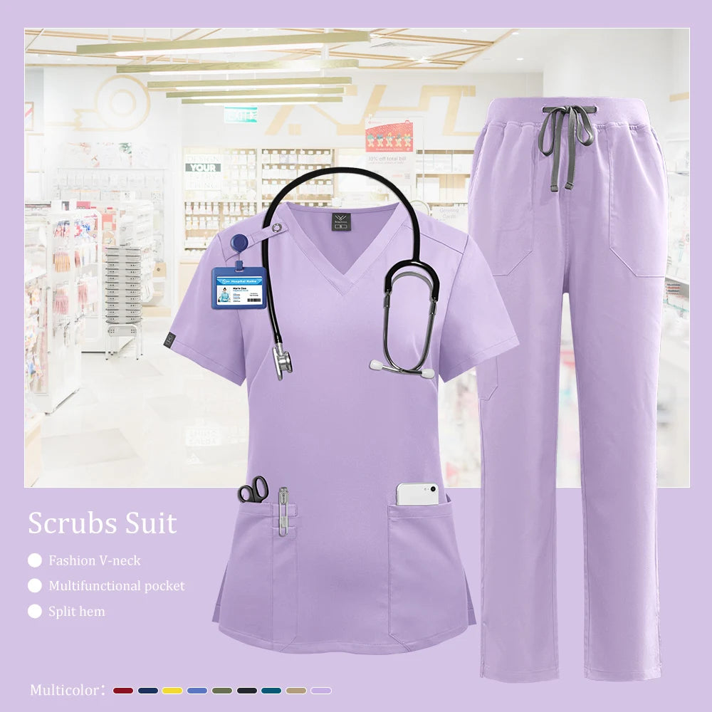 Pet Grooming Institution Room Scrubs Uniform Women Surgery Workwear Beauty Salon Work Clothes Nursing Scrub Medical Suits Unisex